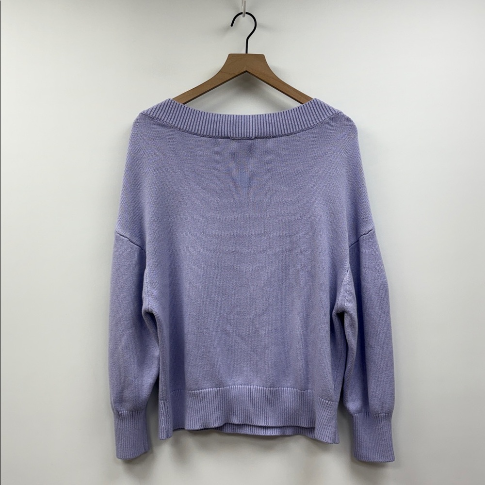 Ann Taylor Chunky Knit Square Neck Pullover Sweater Lilac Purple XL - Picture 6 of 9
